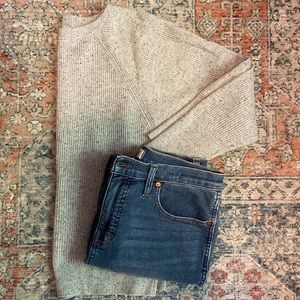 Speckled dolman sleeve gray Loft sweater